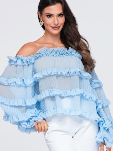 Camicia da donna di Ombre in blu: frontale