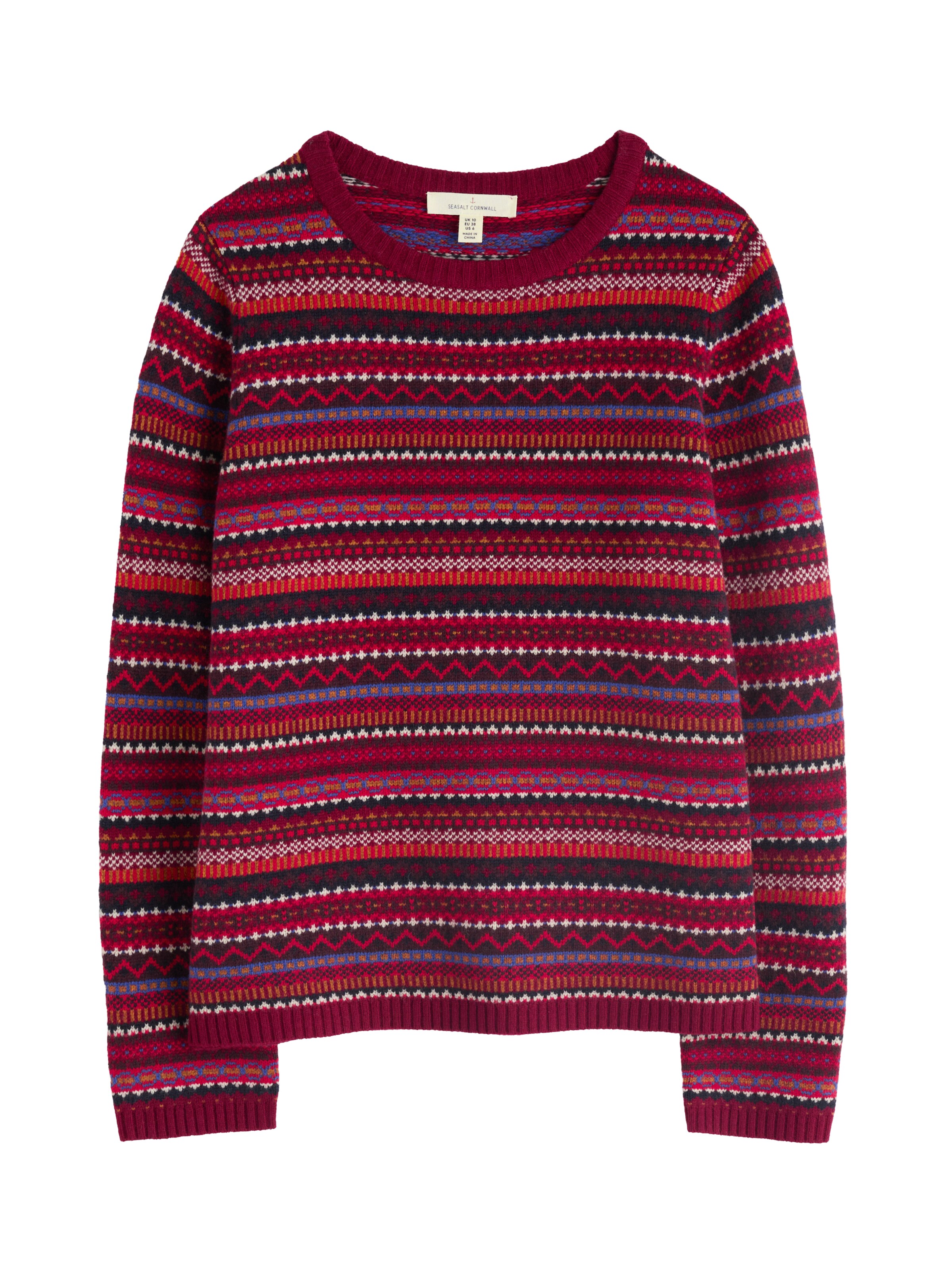 Seasalt Cornwall Neulepaita ' Percella Cove' ' värissä punainen: etupuoli