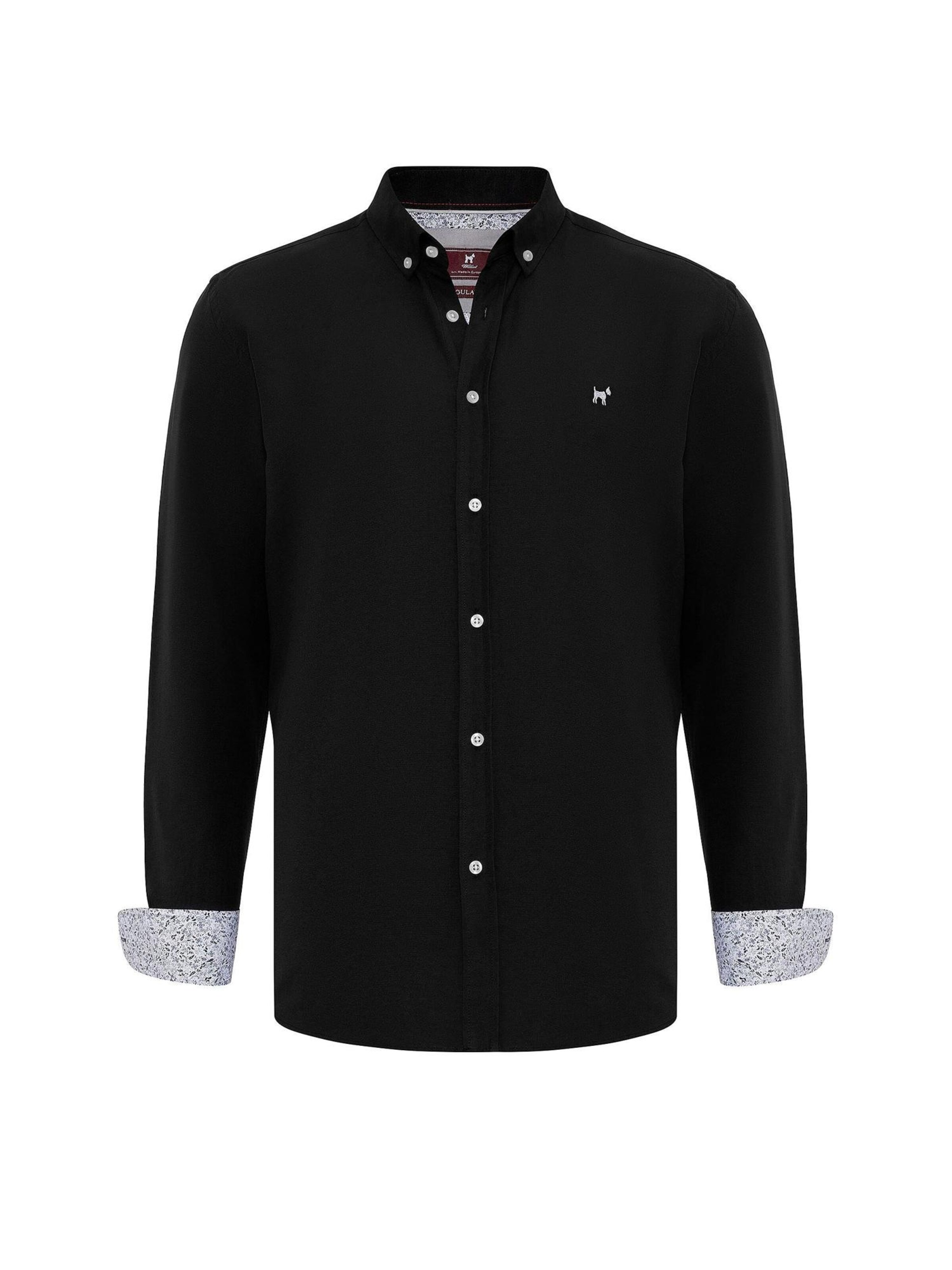 Williot Regular fit Overhemd in Zwart: voorkant