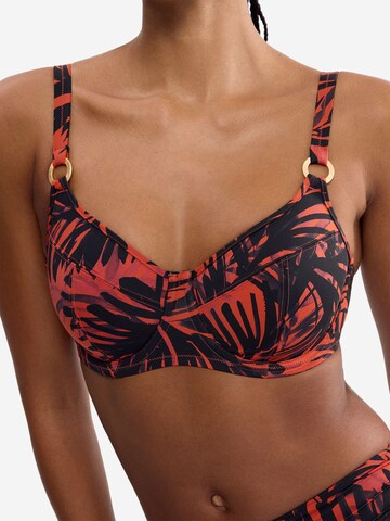 TRIUMPH Minimizer Bügel-Bikini-Top ' Red Label Summer Palm ' in Orange