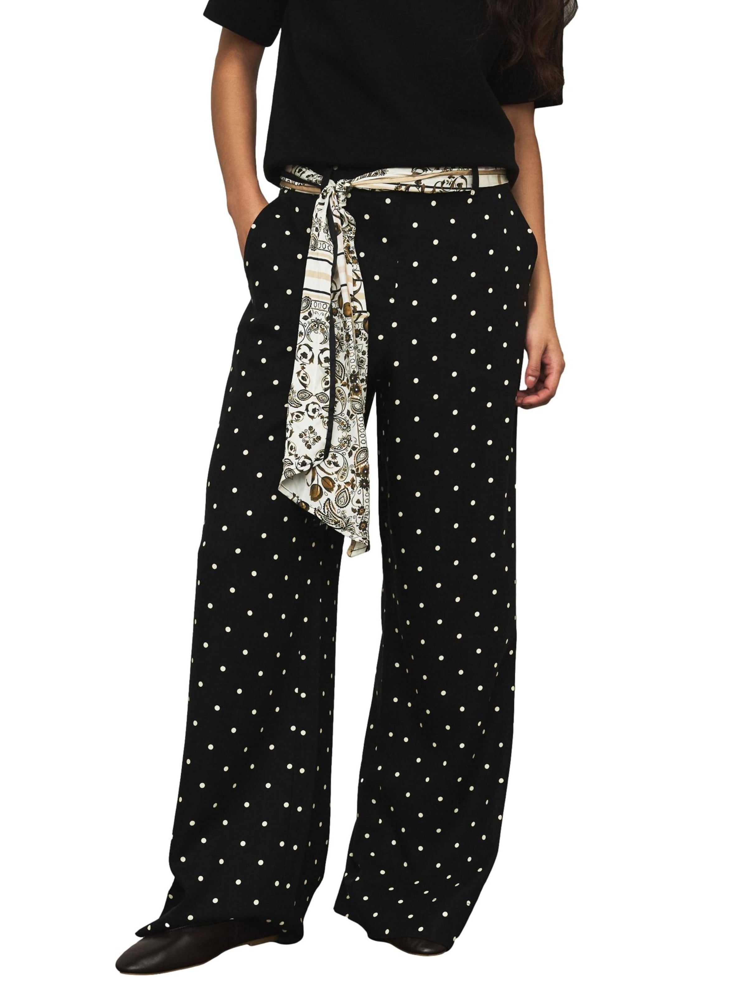 Wide Leg Pantalon Next en noir : devant