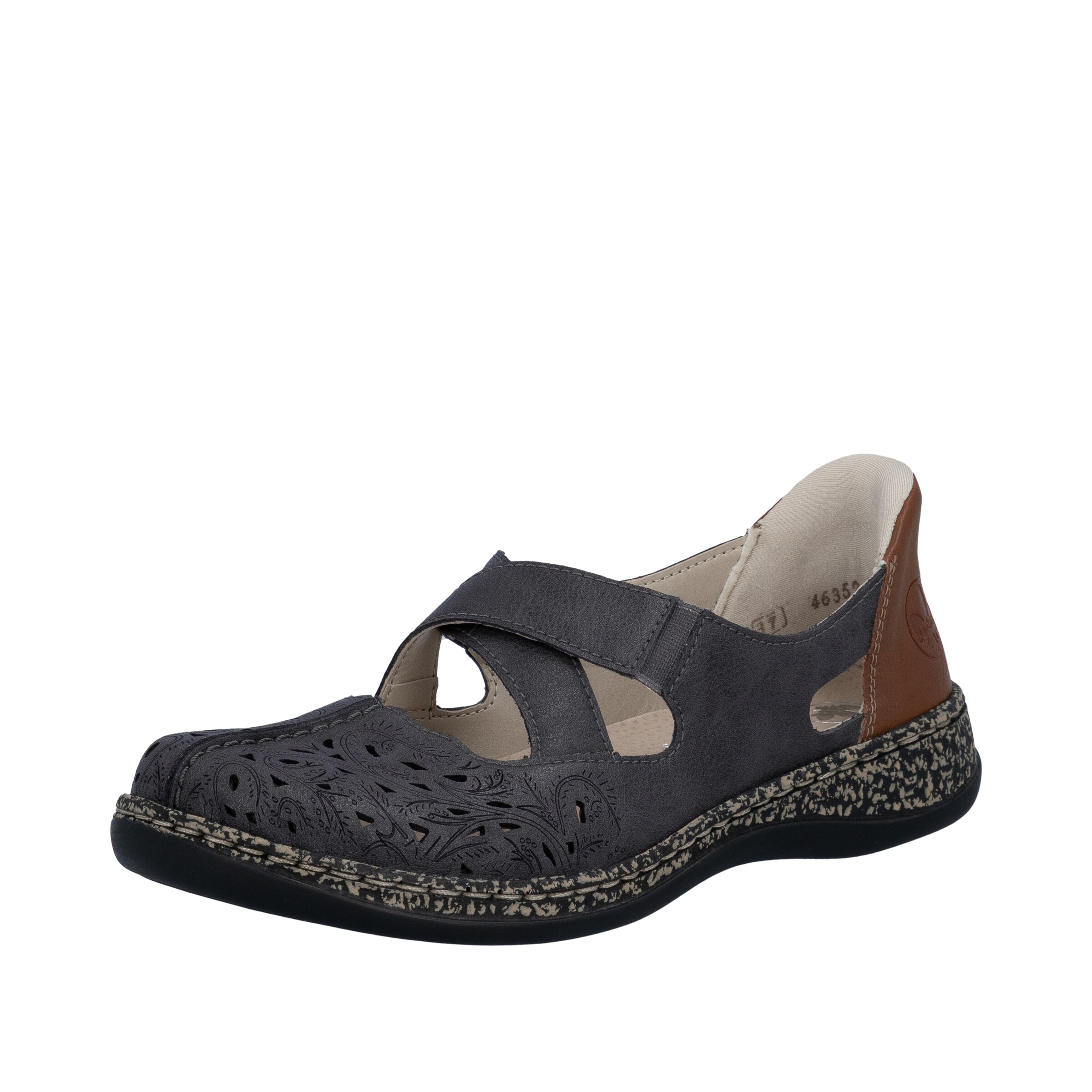 Ballerines à lanières Rieker en gris : devant