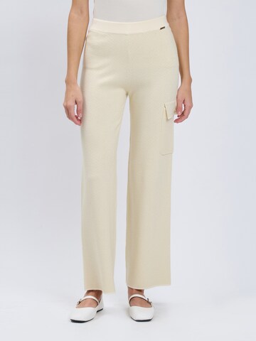 Largi Pantaloni de la Influencer pe bej: față