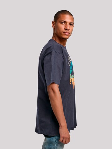 F4NT4STIC Shirt 'I Believe UFO Alien Sonnenuntergang' in Blauw