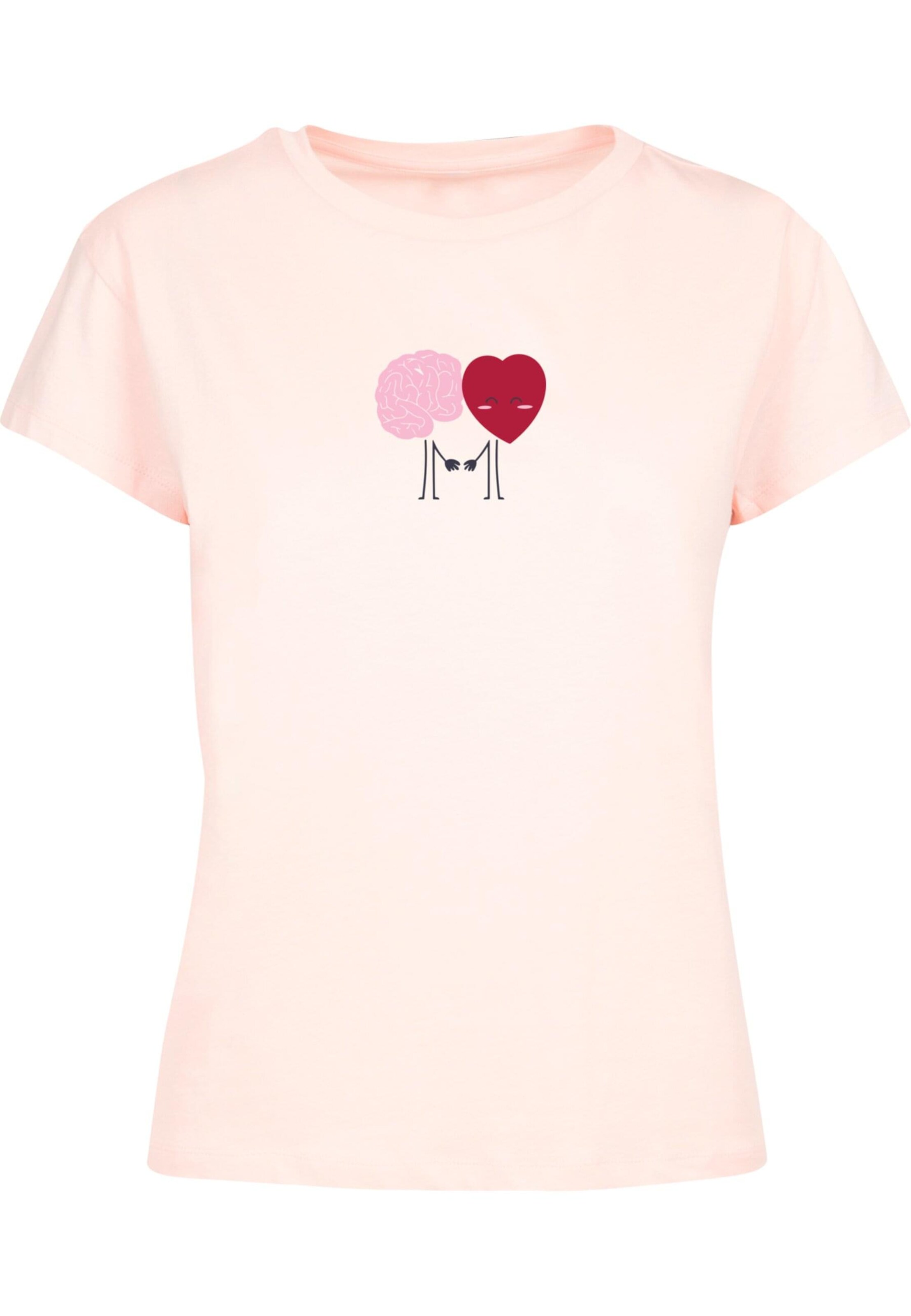 Merchcode Shirt 'Hug & Love - Emotional Balance' in Pink: front