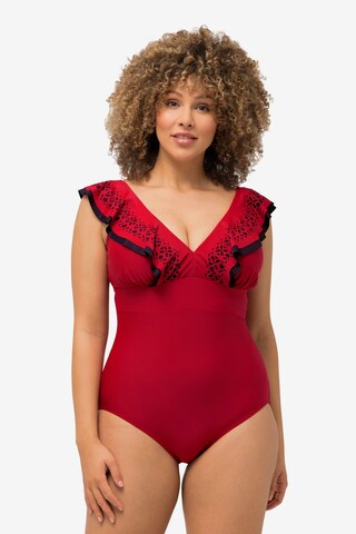 Bustier Maillot de bain Ulla Popken en rouge : devant