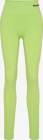 Skinny Pantalon de sport Hummel en vert : devant