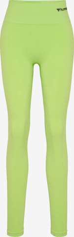 Hummel Skinny Sportbroek in Groen: voorkant