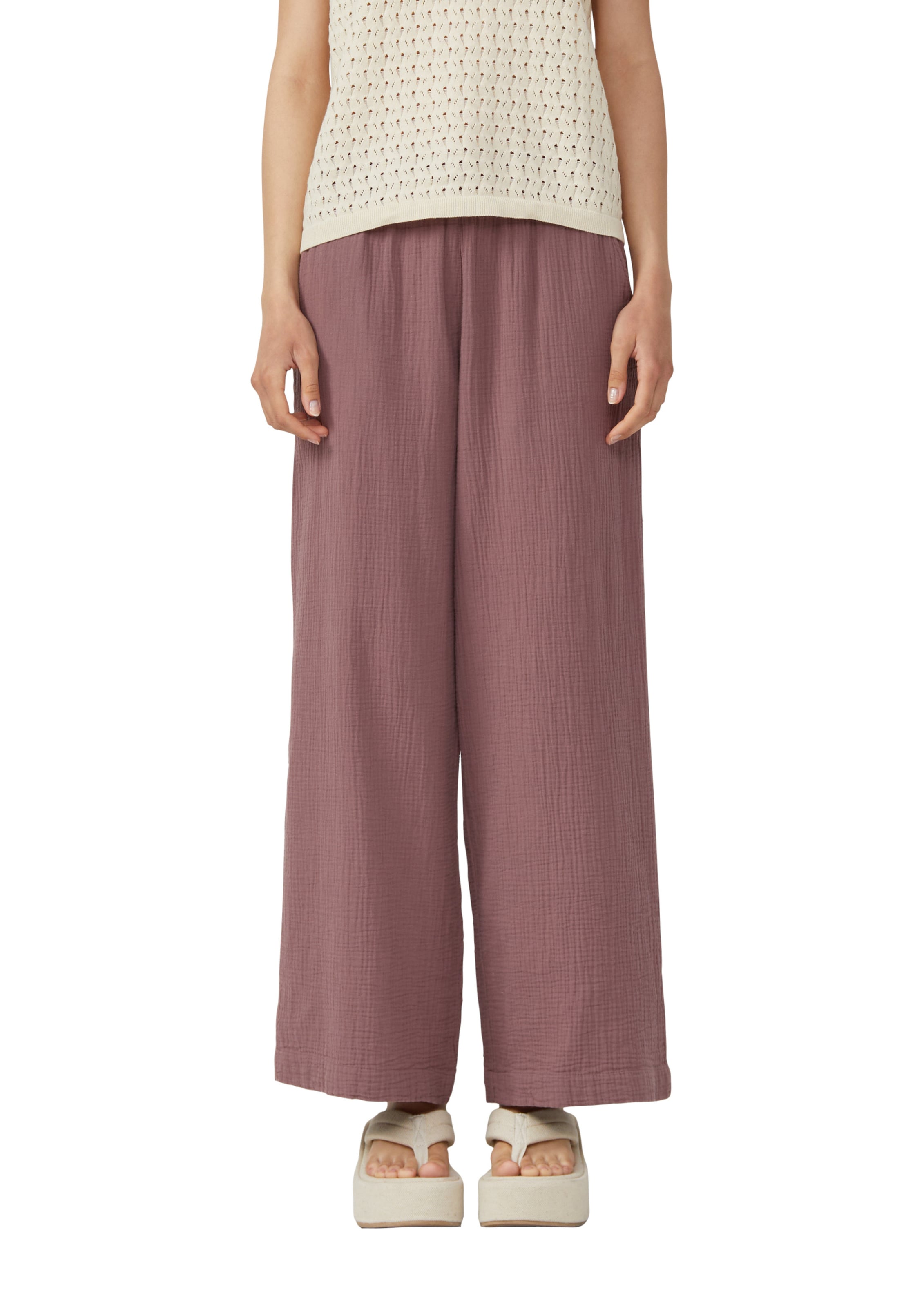 Wide Leg Pantalon QS en violet : devant