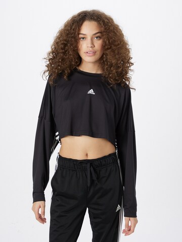 ADIDAS SPORTSWEAR Funkční tričko 'Hyperglam Cut 3-Stripes Lightweight ' – černá: přední strana