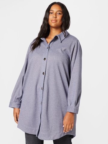 Fransa Curve Blouse 'MAYA JA' in Blauw: voorkant