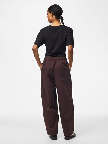 PIECES Regular Trousers 'PAM' in Brown