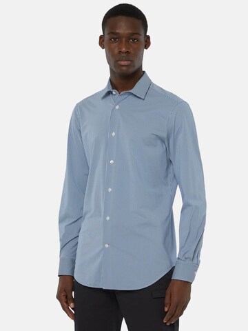 Coupe slim Chemise Boggi Milano en bleu : devant