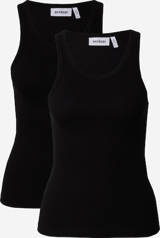 WEEKDAY Top in Black: front