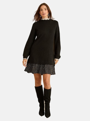 Robes en maille love & roses en noir : devant