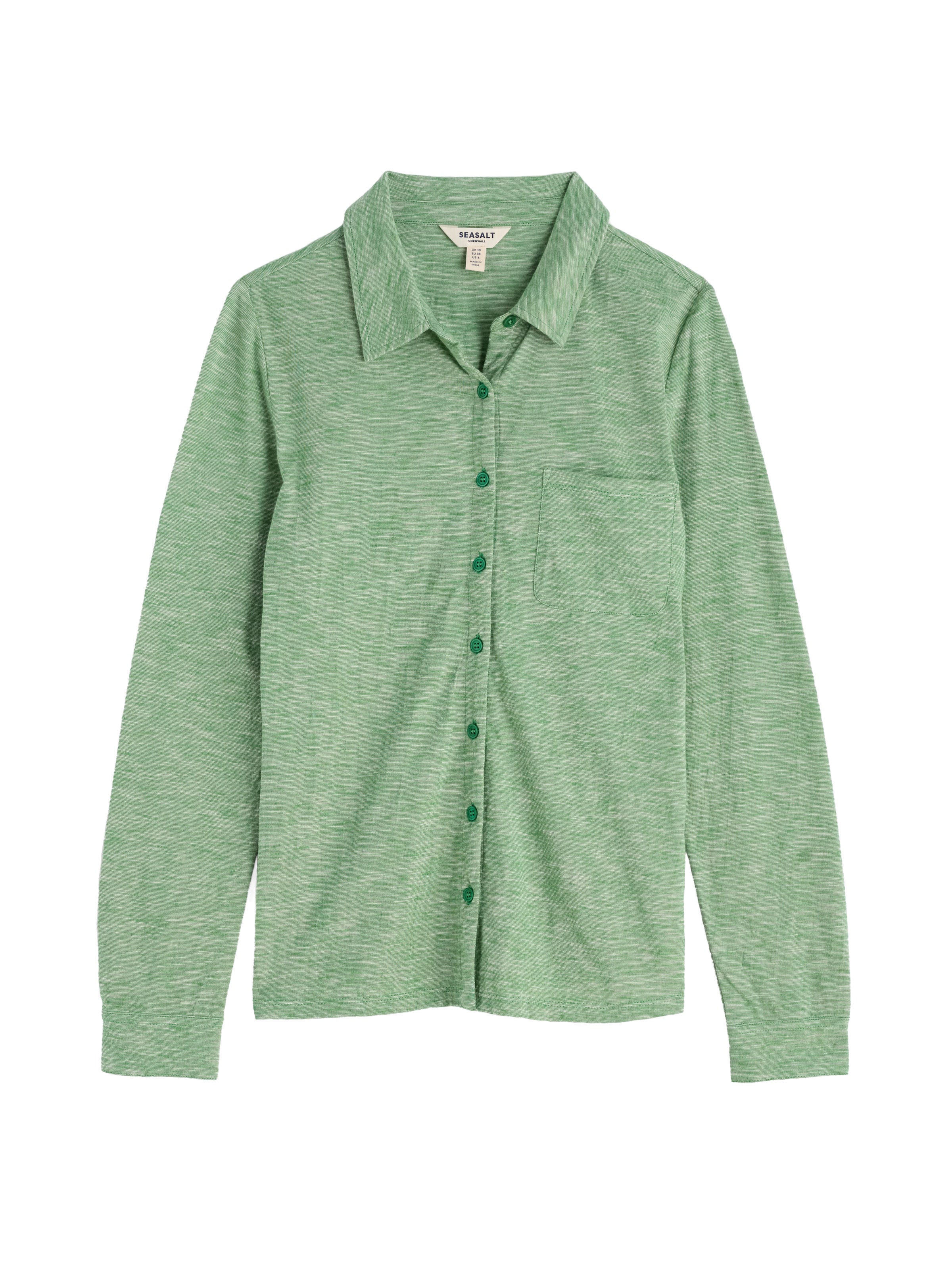 Seasalt Cornwall Blouse 'Teasel Head' in Green: front