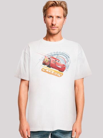 T-Shirt 'Cars Lightning McQueen' F4NT4STIC en blanc : devant