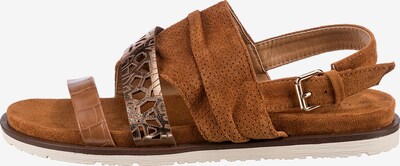 Laufsteg München Riemensandalen in camel, Produktansicht