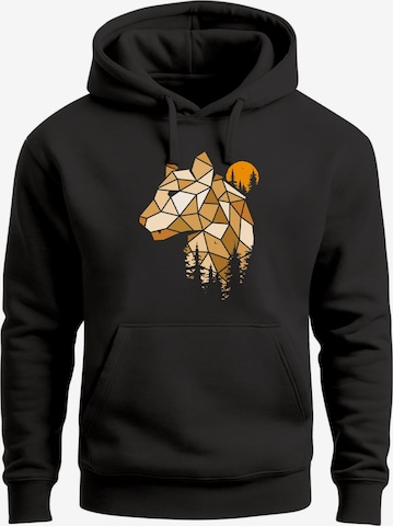 Neverless Sweatshirt 'Luchs Polygon' in Black: front