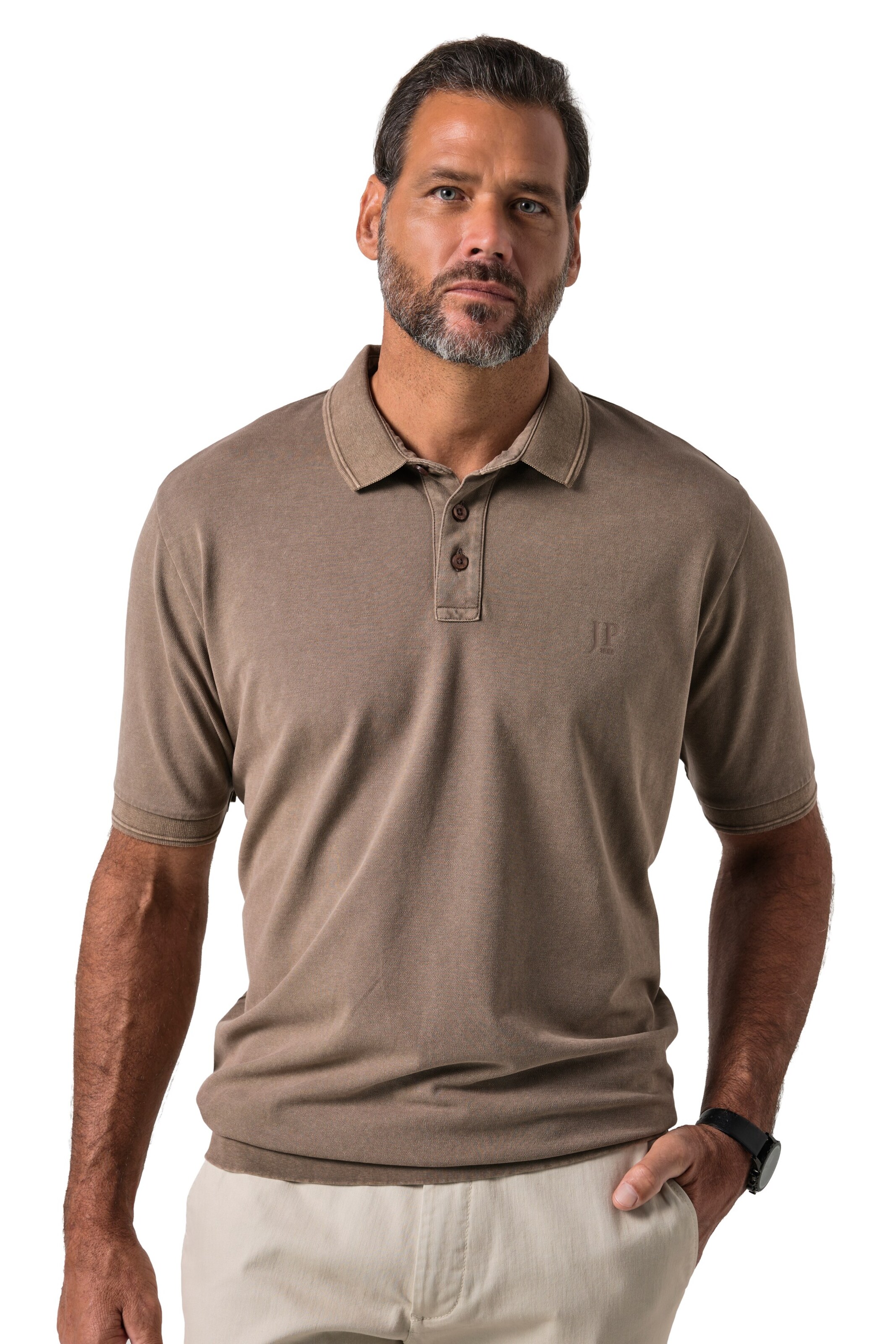 JP1880 Shirt in Bruin: voorkant
