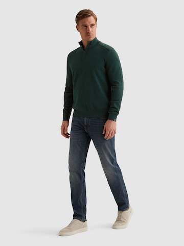 VANGUARD Pullover 'Pullover in tonal mouliné with half-zip' i grøn