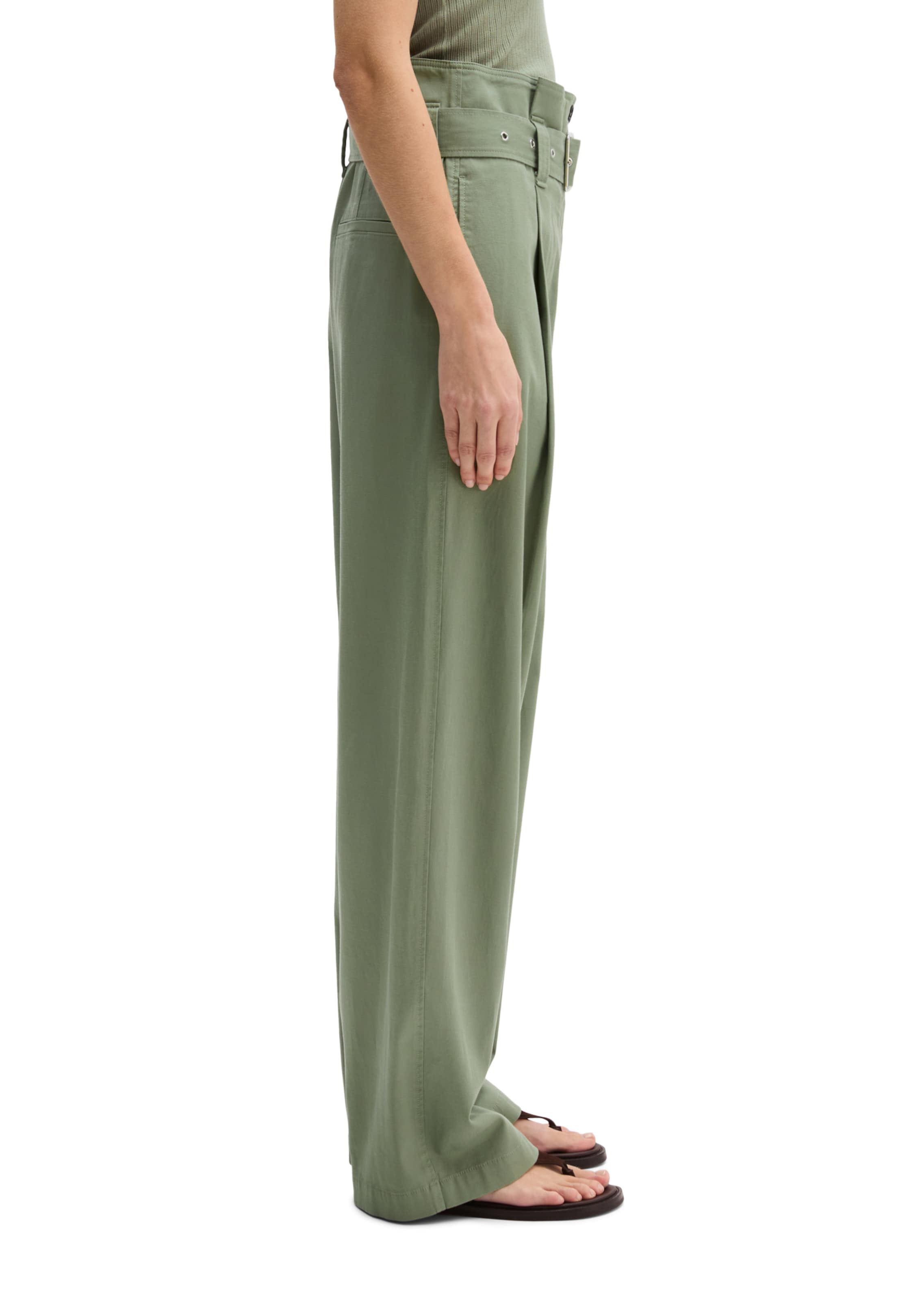 Wide Leg Pantalon à pince Marc O'Polo en vert