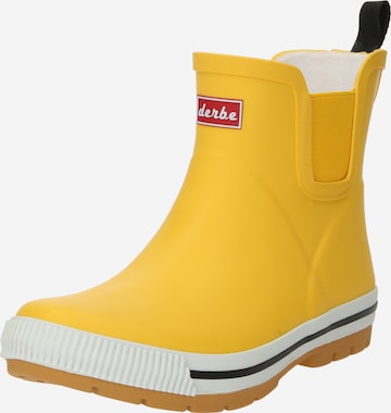 Bottes en caoutchouc Derbe en jaune : devant