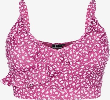Swim by Zizzi Õlapaelteta topp Bikiinitopp 'SKATRIN', värv roosa: eest vaates