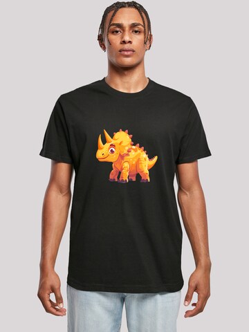 T-Shirt 'Süßer Triceratops Dinosaurier' F4NT4STIC en noir : devant
