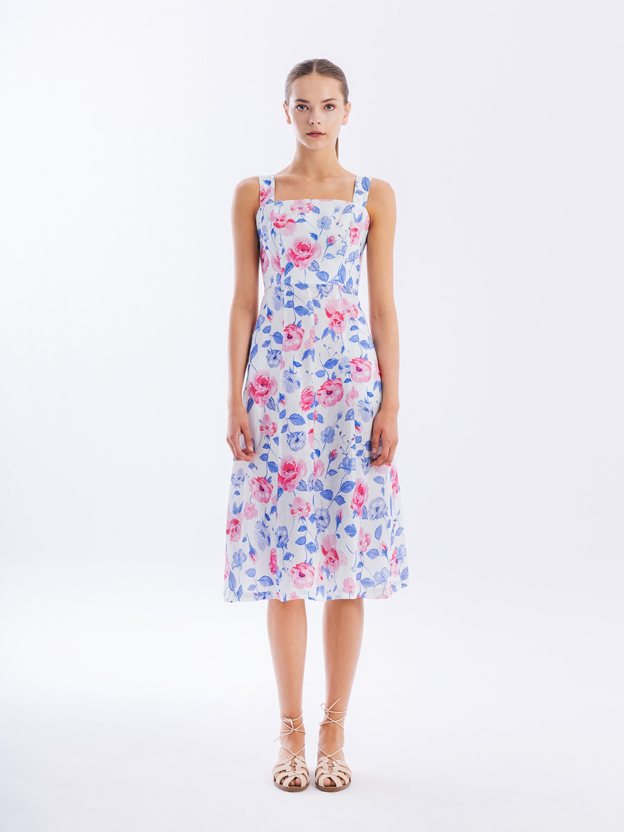 Haris Cotton - Vestido en blanco: frente