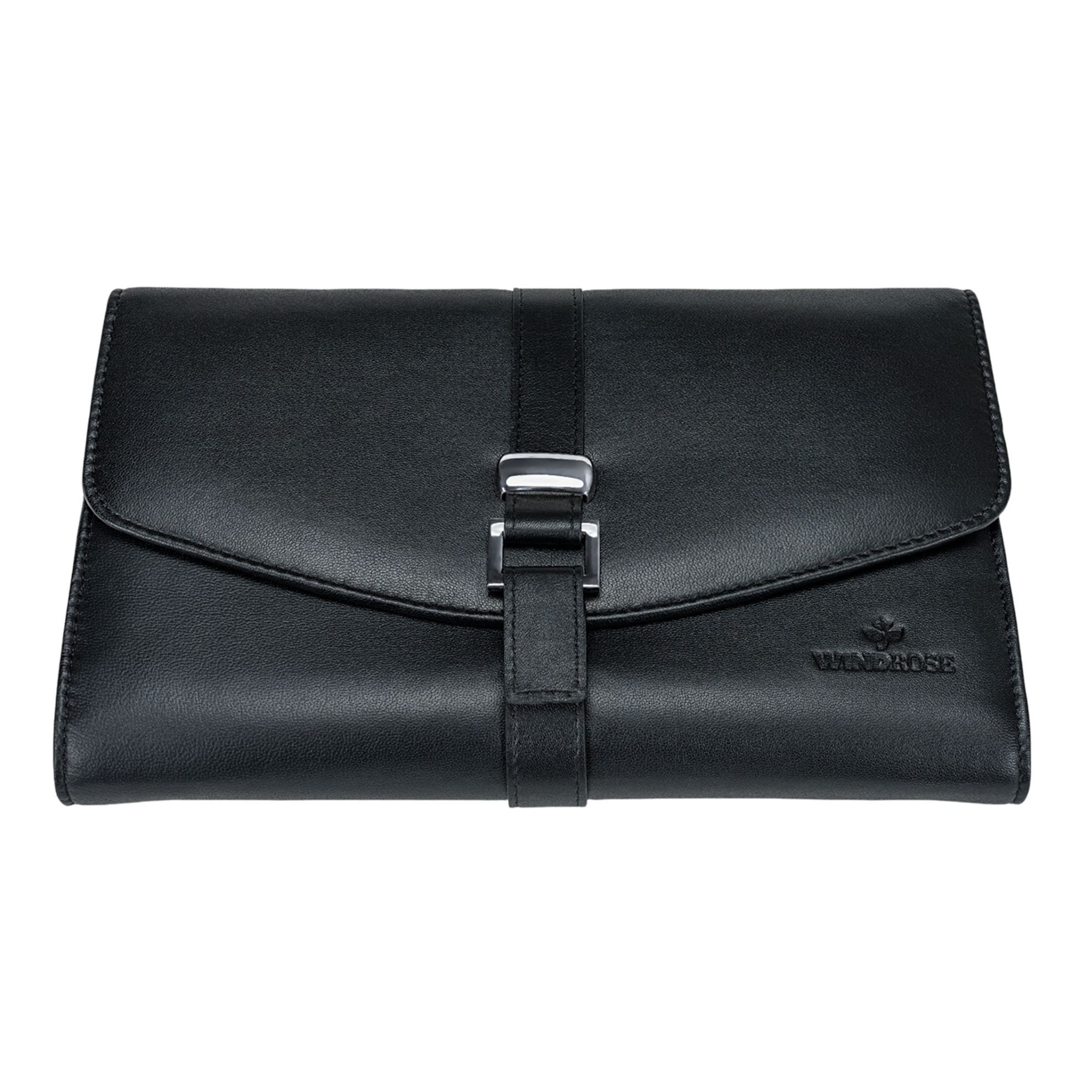 WINDROSE Sieraden-bewaring 'Nappa' in Zwart: voorkant