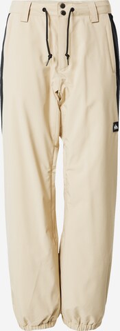 Effilé Pantalon de sport QUIKSILVER en beige : devant