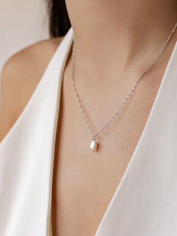 Hey Happiness Necklace 'Perle' in Silver: front