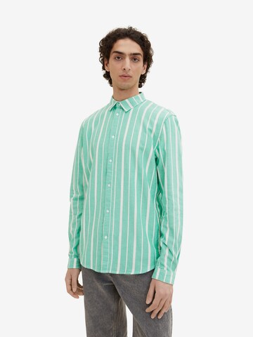 TOM TAILOR DENIM Regular fit Overhemd in Groen: voorkant