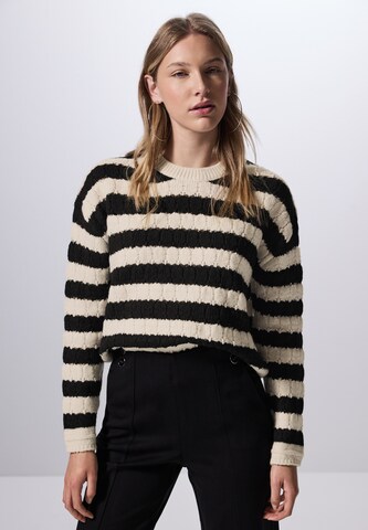 Street One Studio Strukturpullover in Weiß: Vorderseite