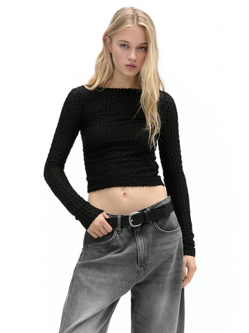 Pull&Bear Koszulka w kolorze czarny: przód