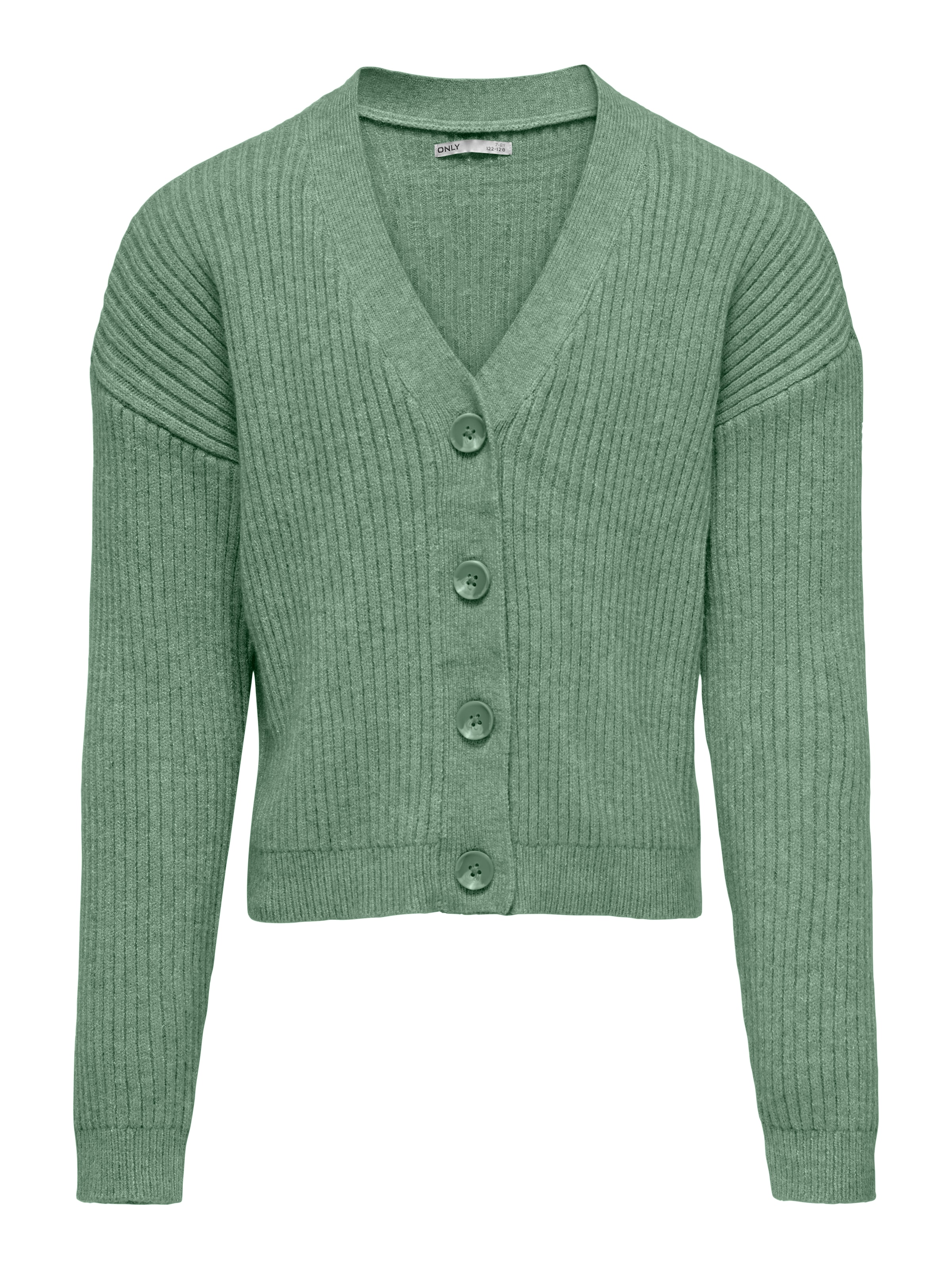 ONLY GIRLS Плетена жилетка в зелено: отпред