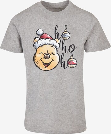 ABSOLUTE CULT Shirt 'Winnie The Pooh - Ho Ho Ho Baubles' in Grey: front