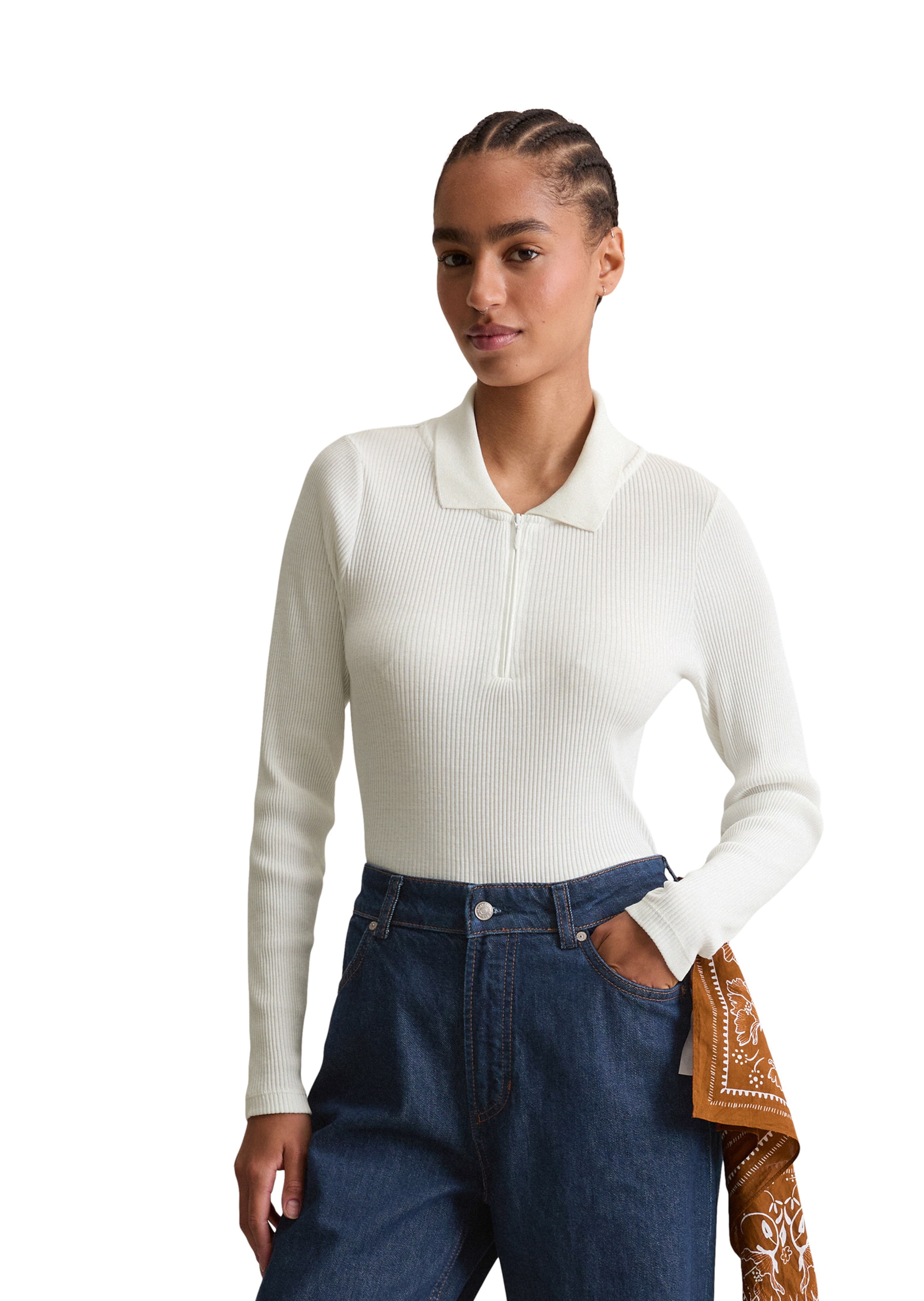 T-shirt Marc O'Polo DENIM en blanc : devant