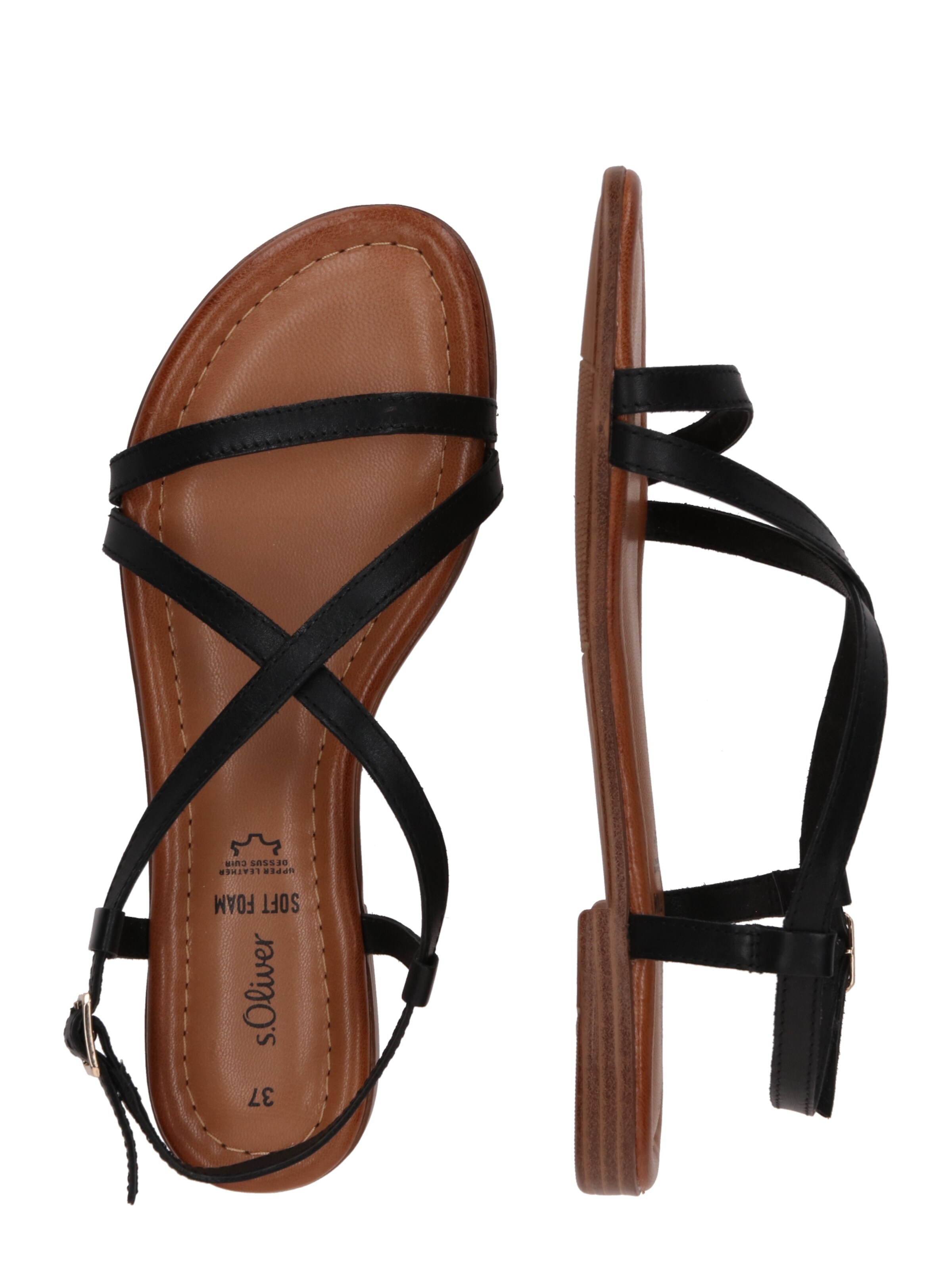 s.Oliver Sandały z rzemykami w kolorze czarny