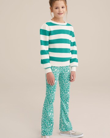 WE Fashion Flared Hose in Grün