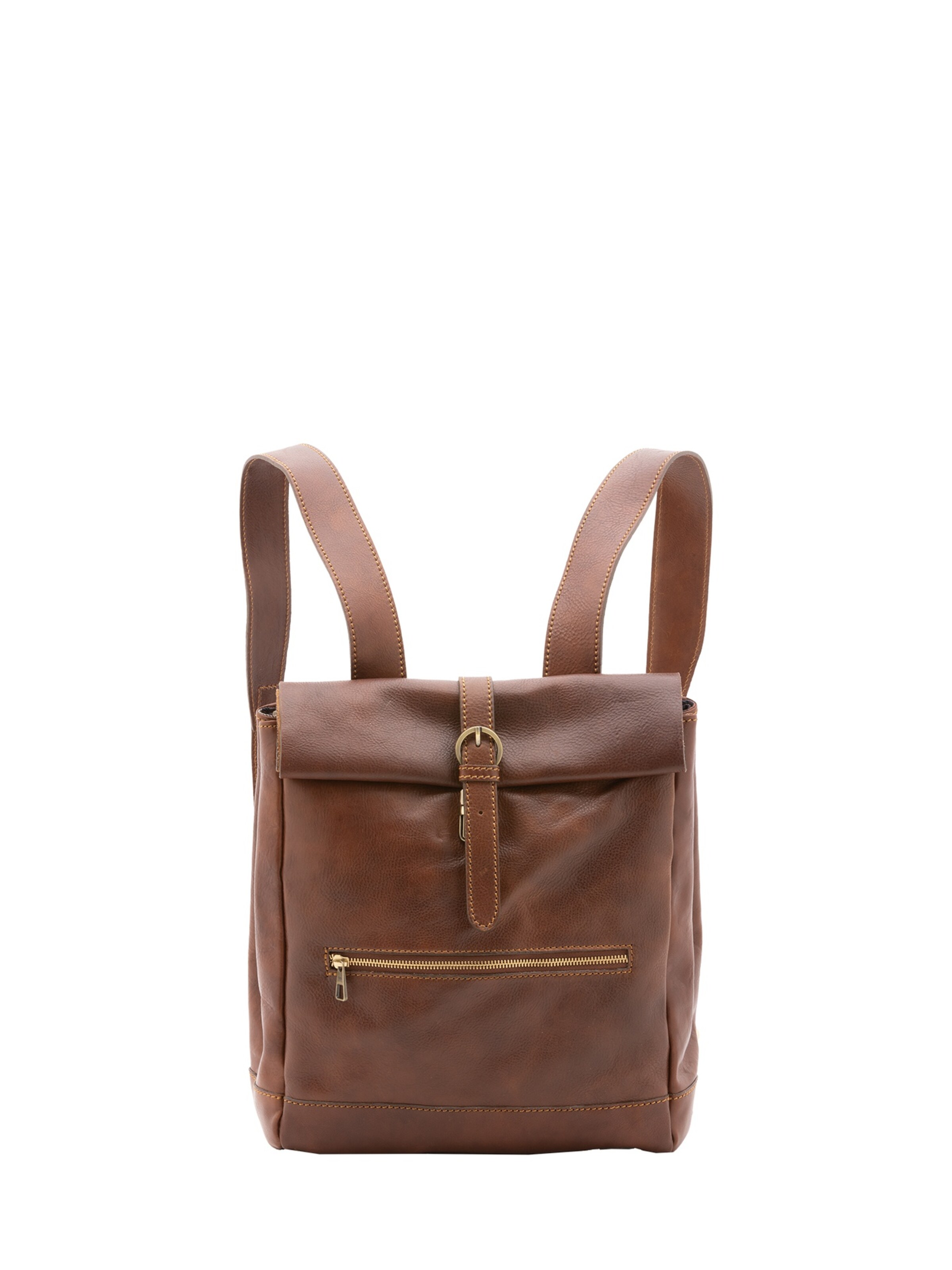 Zaino 'Zaino unisex vera pelle Alessia Firenze - Chiusura a scatto' di Alessia Firenze in marrone