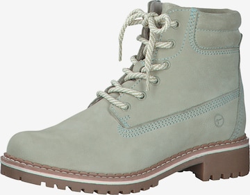 TAMARIS Lace-Up Ankle Boots in Green: front