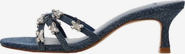 MANGO Mules 'pompon' in Blue: front