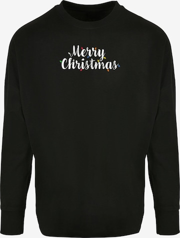 Merchcode Shirt 'Merry Christmas Lights' in Black: front