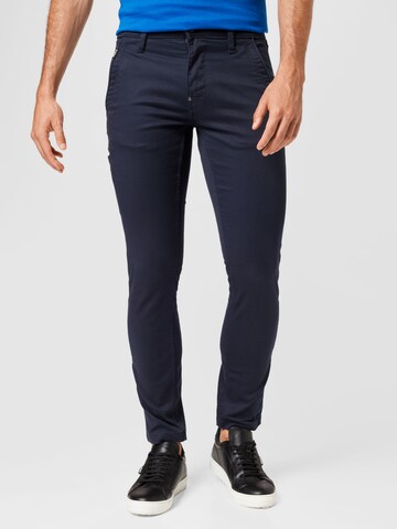 G-Star RAW Skinny Fit Панталон Chino в синьо: отпред