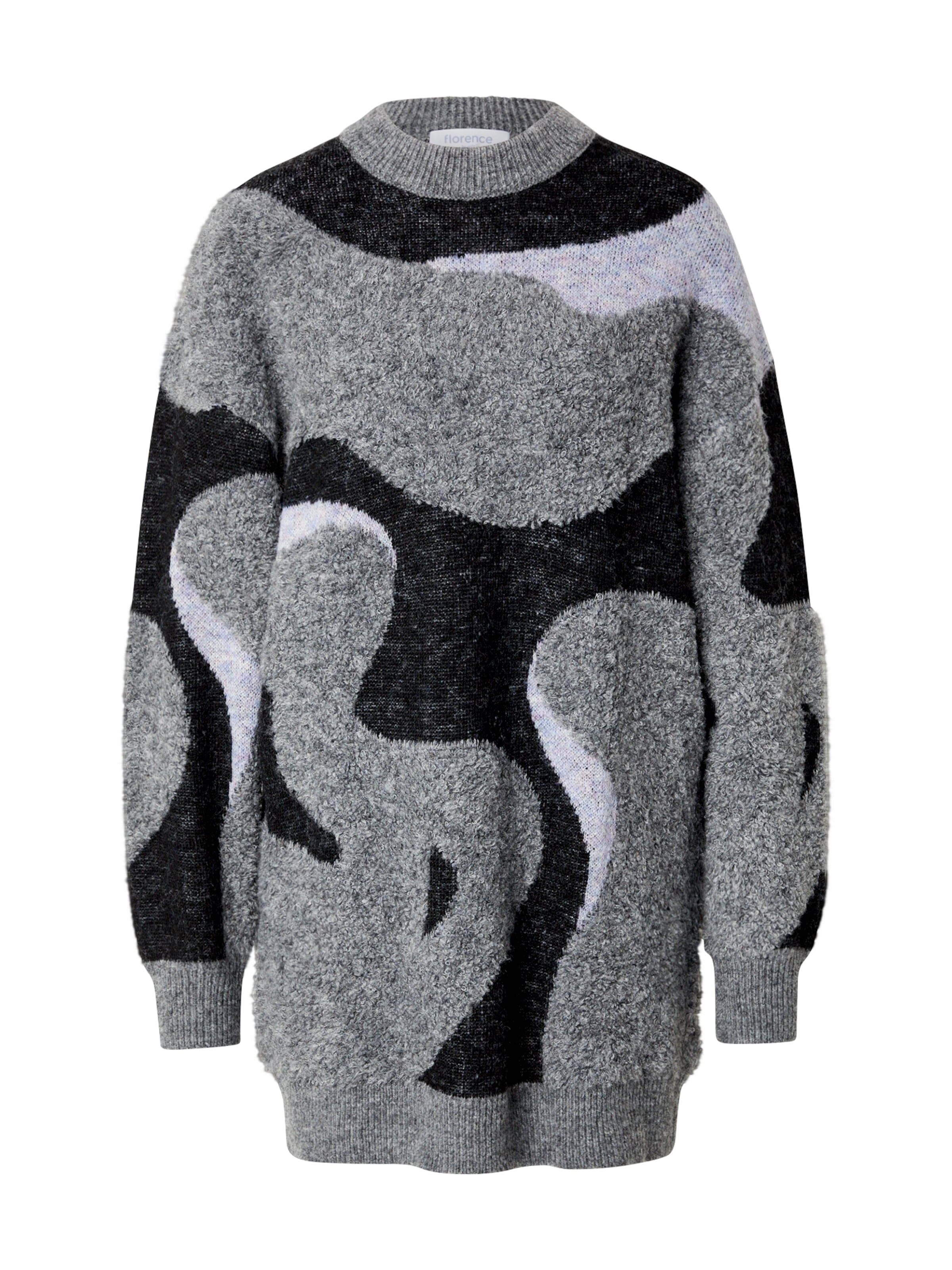 florence by mills exclusive for ABOUT YOU Stickad klänning 'S'mores' i mörkgrå / pastelllila / svart, Produktvy