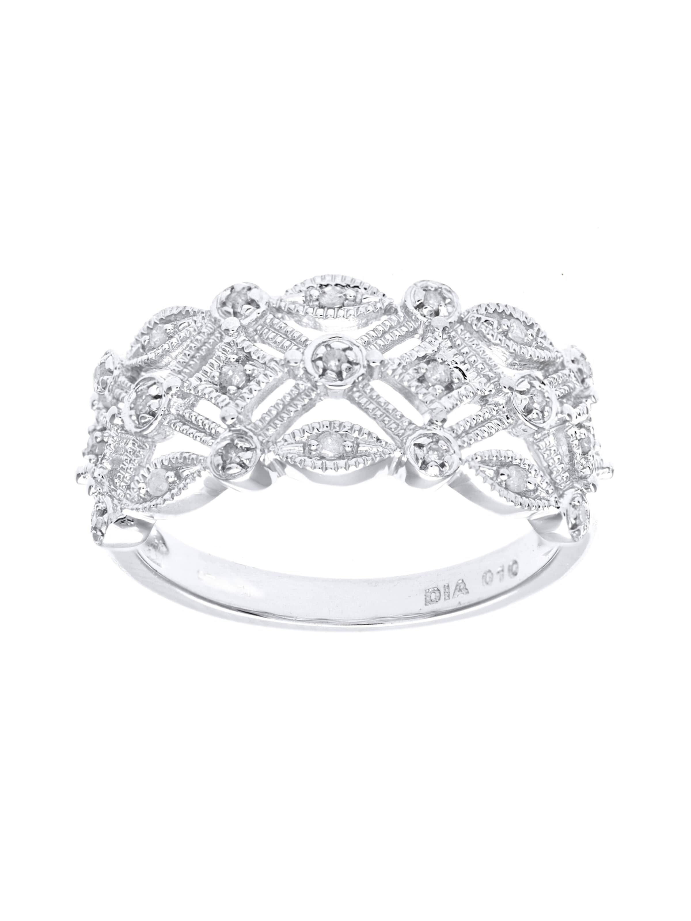 Bague 'Ring aus 375 Weißgold mit Diamant' DIAMANT LETERNEL en argent : devant