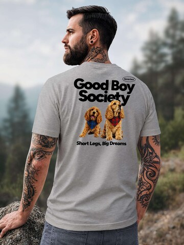 Neverless Shirt 'Good Boy Society' in Grey