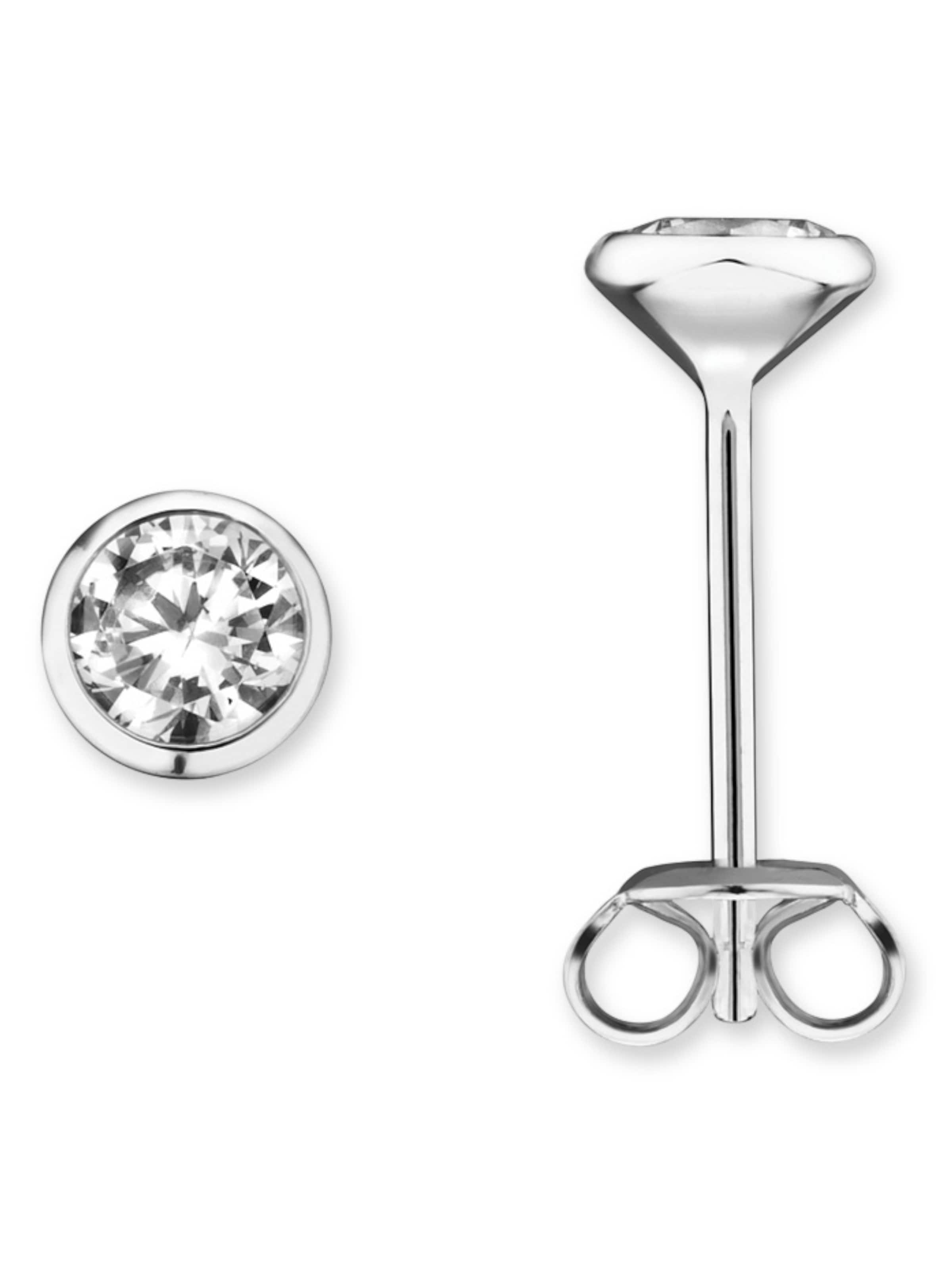 ONE ELEMENT Ohrstecker 'Zarge' in Silber: Vorderseite